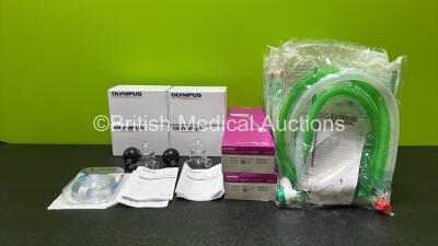 Job Lot Including 4 x Olympus Evacuator, Acc. to Ellik Units in Boxes, 2 x Anchor Tissue Retrieval Systems *Expiry Date 2026* (5 in Box), 1 x FMS Fluid Management System *Expired* and 10 x Intersurgical Breathing Tubes Ref 2106000