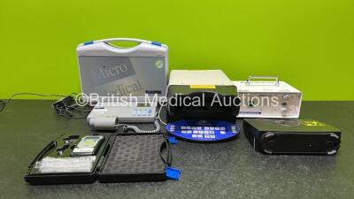 Mixed Lot Including 1 x Micro Medical MicroLab Spirometer in Case (Powers Up), 1 x Drager Alcotest in Case, 1 x Keystone View VS-5 Vision Screener with 1 x Control Pad and 1 x Power Supply (No Power), 1 x Geemarc Loop Hear and 1 x DP Medical Endolux (Powe