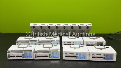 Job Lot Including 4 x Arcomed AG Syramed uSP 6000 Syringe Pumps (All Power Up) , 4 x Arcomed AG Volumed uVP7000 (3 x Power and 1 x No Power) and 1 x Arcomed UniQueDOC Docking Station *SN D1046536 / 71096621 / 71096623 / 71086008 / 71086029 / 61096563 / 6