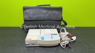 GE MAC 500 ECG Machine with 10 Leads ECG Lead in Carry Bag (Powers Up and Damaged Cable - See Photo) *SN 500003495*