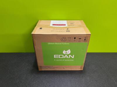 4 x EDAN iM50 Touch Screen Patient Monitors (Like New In Box) Including ECG, SpO2, NIBP, IBP1, IBP2, T1, T2 and CO2 Module Holder Options *Mfd 2020* with 2 x Batteries, 2 x BP Hoses, 2 x BP Cuff, 2 x IBP Pressure Transducers, 2 x SpO2 Sensors and 2 x AC P - 12