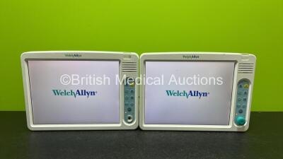 2 x Welch Allyn 1500 Patient Monitors with (Both Power Up, 1 x Missing Dial, Minor Cracked Casings and Both Scratched Screens-See Photos) *SN 791.00814 / 791.00923*