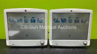 2 x GE Carescape B650 Touch Screen Patient Monitors Including Printer Option *Both Mfd 2012* (Both Power Up) *SN SEW12080242HA / SEW12080249HA*