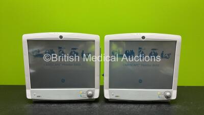 2 x GE Carescape B650 Touch Screen Patient Monitors Including Printer Option *Both Mfd 2012* (Both Power Up) *SN SEW12080243HA / SEW1208021HA*