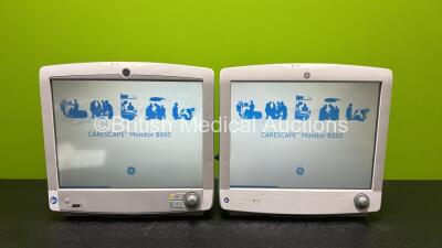 2 x GE Carescape B650 Touch Screen Patient Monitors *Both Mfd 2016* (Both Power Up and 1 x Cracked Case - See Photo) *SN SK416471054HA / SK416471051HA*