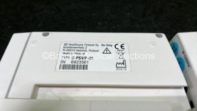2 x GE E-PSMP-01 Modules Including ECG, NIBP, P1-P2, T1-T2 and SpO2 Options *Mfd 2012 & 2013* (1 x Cracked Case - See Photo0 *SN 6923561 / 6962846* - 7