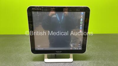 Spacelabs Healthcare Xprezzon Monitor with 1 x Spacelabs Healthcare 91393 Module, 2 x Power Supplies and 1 x Mounting Arm (Powers Up, Faulty Touch Screen and Cracked Case - See Photo) *SN 1393-001855 / PRO-13200499B*