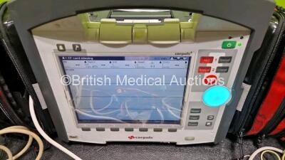 GS Corpuls3 Slim Defibrillator Ref : 04301 (Powers Up) with Corpuls Patient Box Ref : 04200 (Powers Up) with Pacer, Oximetry, ECG-D, ECG-M, CO2, CPR, NIBP and Printer Options, 4 and 6 Lead ECG Leads, SPO2 Finger Sensor, Hose, Paddle Lead, CO2 Cable, 3 x B - 2