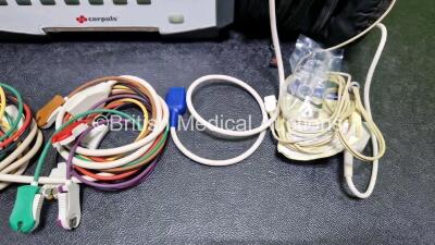 GS Corpuls3 Slim Defibrillator Ref : 04301 (Powers Up) with Corpuls Patient Box Ref : 04200 (Powers Up) with Pacer, Oximetry, ECG-D, ECG-M, CO2, CPR, NIBP and Printer Options, 4 and 6 Lead ECG Leads, SPO2 Finger Sensor, Hose, Paddle Lead, CO2 Cable, 3 x B - 4