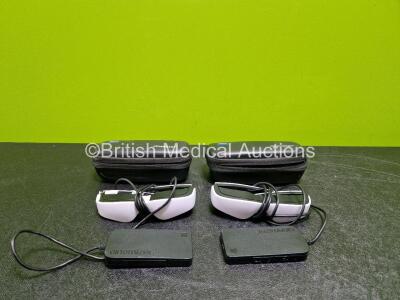 2 x Zeiss Cinimzer OLED Multimedia Glasses in Case (1 x with Loose Casing) with 2 x OLED HDMI Adaptors