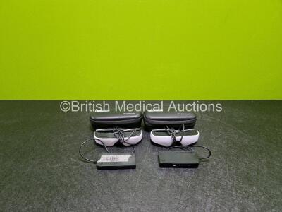 2 x Cinimzer Multimedia Glasses in Case with 2 x OLED HDMI Adaptors