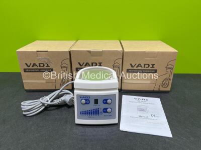 3 x Vadi VH-1500 Respiratory Humidifier Units (Like New In Box, 2 Pin Power Supply) *SN 1500201031939 / 1500201031607 / 1500201031843*