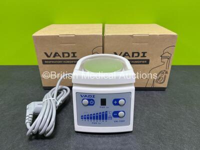 2 x Vadi VH-1500 Respiratory Humidifier Units (Like New In Box, 2 Pin Power Supply) *SN 1500201031678 / 1500201031623*