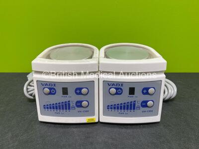 2 x Vadi VH-1500 Respiratory Humidifier Units (2 Pin Power Cables) *SN 1500201034164 / 1500201034410*