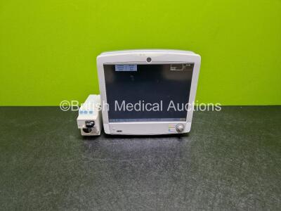 GE Carescape B650 Touch Screen Patient Monitor *Mfd 2012* (Powers Up) with GE Type E-CAi0v-00 Module Spirometry Option (Damaged Spirometry Option) and D-Fend Water Trap