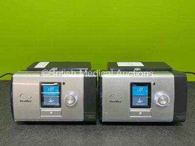 2 x ResMed Lumis 150 VPAP ST-A Units (Both Power Up with Stock Power Supply, Power Supply Not Included, Both Missing Humidifier Chambers - See Photos)