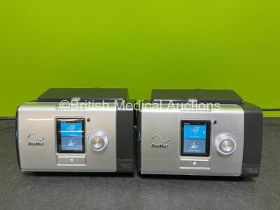 2 x ResMed Lumis 150 VPAP ST-A Units (Both Power Up with Stock Power Supply, Power Supply Not Included, Both Missing Humidifier Chambers and Side Doors - See Photos)