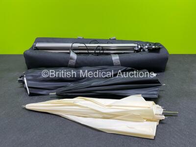 3 x Lighting Umbrellas Including Tripod in Carry Bag