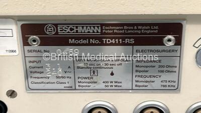 Eschmann TD411RS Electrosurgical Diathermy Unit on Eschmann ST80 Suction Unit (Powers Up) *S/N 0469* - 5