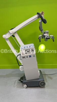 Zeiss OPMI NEURO Dual Operated Surgical Microscope with 2 x f170 Binoculars, 4 x 10x Eyepieces and Superlux 301 Light Source on NC4 Stand (Power Up with Good Bulb - Damaged / Missing Wheel - See PIctures) *S/N 343098*