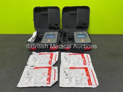 2 x Philips Heartstart FR3 Defibrillators in Carry Cases with 4 x Electrode Packs *1 in Date, 3 Expired* and 2 x LiMnO2 Batteries *Install Before - 2027 / 2025* **SN C17A-00146 / C16L-00887**