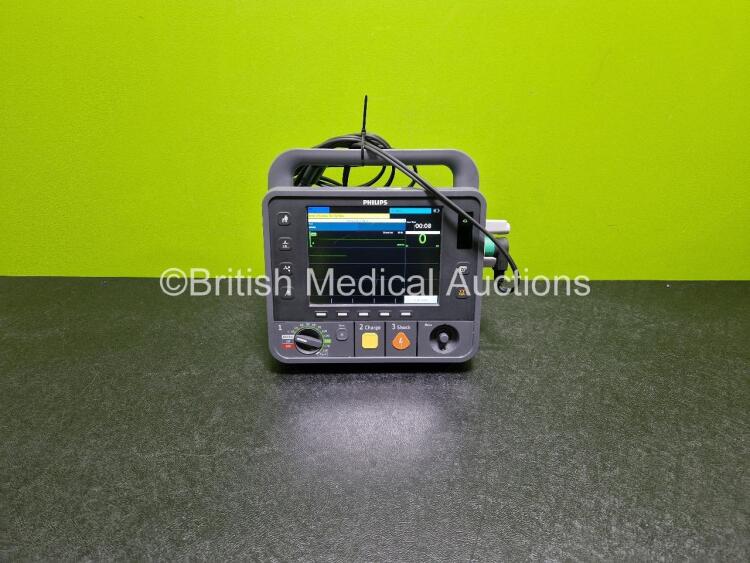 Philips Heartstart Intrepid Defibrillator *Mfd - 2020* (Powers Up) Including Pacer, C02, ECG and Printer Options with Paddle Lead and 1 x 989803202601 Li-ion Rechargeable Battery