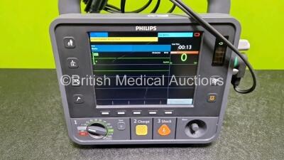 Philips Heartstart Intrepid Defibrillator *Mfd - 2020* (Powers Up) Including Pacer, C02, ECG and Printer Options with Paddle Lead and 1 x 989803202601 Li-ion Rechargeable Battery - 2