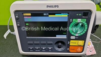 Philips Efficia DFM100 Defibrillator (Powers Up) Including ECG and Printer Options with 1 x Ref 989803190371 Li-ion Rechargeable Battery Pack and 1 x 3 Lead ECG Lead - 2