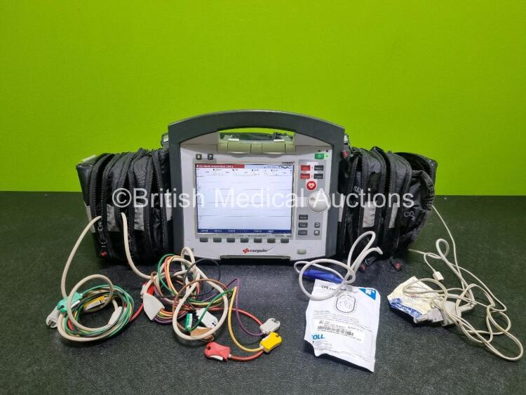 GS Corpuls3 Slim Defibrillator Ref : 04301 (Powers Up) with Corpuls Patient Box Ref : 04200 (Powers Up) with Pacer, Oximetry, ECG-D, ECG-M, CO2, CPR, NIBP and Printer Options, 4 and 6 Lead ECG Leads, Hose, Paddle Lead, CO2 Cable, 3 x Batteries and Corpuls