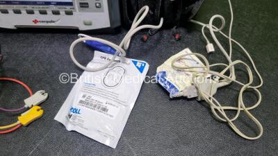 GS Corpuls3 Slim Defibrillator Ref : 04301 (Powers Up) with Corpuls Patient Box Ref : 04200 (Powers Up) with Pacer, Oximetry, ECG-D, ECG-M, CO2, CPR, NIBP and Printer Options, 4 and 6 Lead ECG Leads, Hose, Paddle Lead, CO2 Cable, 3 x Batteries and Corpuls - 4