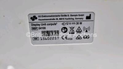 GS Corpuls3 Slim Defibrillator Ref : 04301 (Powers Up) with Corpuls Patient Box Ref : 04200 (Powers Up) with Pacer, Oximetry, ECG-D, ECG-M, CO2, CPR, NIBP and Printer Options, 4 and 6 Lead ECG Leads, SPO2 Finger Sensor, Hose, Paddle Lead, CO2 Cable, 3 x B - 10