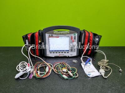 GS Corpuls3 Slim Defibrillator Ref : 04301 (Powers Up) with Corpuls Patient Box Ref : 04200 (Powers Up) with Pacer, Oximetry, ECG-D, ECG-M, CO2, CPR, NIBP and Printer Options, 4 and 6 Lead ECG Leads, SPO2 Finger Sensor, Hose, Paddle Lead, CO2 Cable, 3 x B