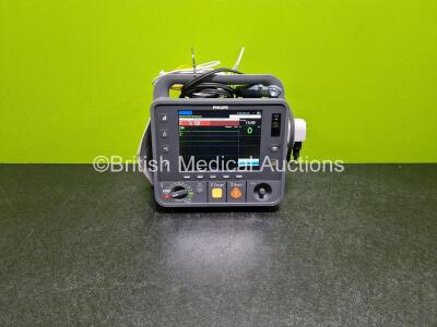 Philips Heartstart Intrepid Defibrillator *Mfd - 2020* (Powers Up) Including Pacer, ECG and Printer Options with Paddle Lead. 1 x 3 Lead ECG Lead and 1 x 989803202601 Li-ion Rechargeable Battery *SN CN73901365*