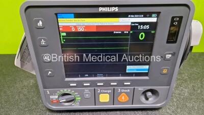 Philips Heartstart Intrepid Defibrillator *Mfd - 2020* (Powers Up) Including Pacer, ECG and Printer Options with Paddle Lead. 1 x 3 Lead ECG Lead and 1 x 989803202601 Li-ion Rechargeable Battery *SN CN73901365* - 2