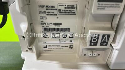 2 x Philips Heartstart MRx Defibrillators (Both Power Up) Including ECG and Printer Options, 2 x Paddle Leads, 2 x Test Loads, 2 x 3 Lead ECG Leads, 2 x Philips M3539A Modules and 2 x Philips M3538A Li-Ion Batteries *SN US00583348 / US00583344* - 10