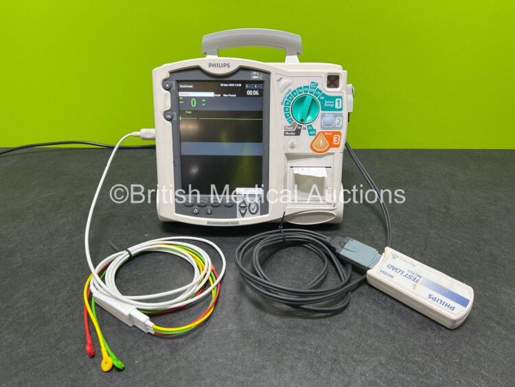 Philips Heartstart MRx Defibrillator (Powers Up) Including Pacer, ECG and Printer Options, 1 x Paddle Lead, 1 x Test Load, 1 x 3 Lead ECG Lead, 1 x Philips M3539A Module and 1 x Philips M3538A Li-Ion Battery *SN US00583292*