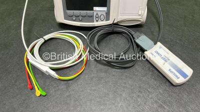 Philips Heartstart MRx Defibrillator (Powers Up) Including Pacer, ECG and Printer Options, 1 x Paddle Lead, 1 x Test Load, 1 x 3 Lead ECG Lead, 1 x Philips M3539A Module and 1 x Philips M3538A Li-Ion Battery *SN US00583292* - 5