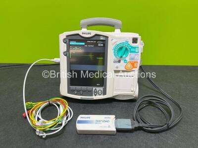 Philips Heartstart MRx Defibrillator (Powers Up) Including Pacer, ECG and Printer Options, 1 x Paddle Lead, 1 x Test Load, 1 x 3 Lead ECG Lead, 1 x Philips M3539A Module and 1 x Philips M3538A Li-Ion Battery