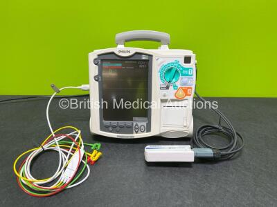 Philips Heartstart MRx Defibrillator (Powers Up) Including Pacer, ECG and Printer Options, 1 x Paddle Lead, 1 x Test Load, 1 x 3 Lead ECG Lead, 1 x Philips M3539A Module and 1 x Philips M3538A Li-Ion Battery