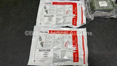 2 x Philips Heartstart FR3 Defibrillators in Carry Cases with 2 x Electrode Packs *Both Expired* and 3 x LiMnO2 Batteries *Install Before - 2027 / 2027 / 2024* **SN C16H-00010 / C18D-00352** - 3