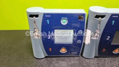 3 x Philips FR2+ Defibrillators (2 x Power Up with Stock Battery Stock Battery Not Included, 1 x with Error- See Photo) - 3