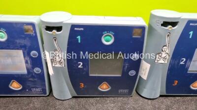 3 x Philips FR2+ Defibrillators (2 x Power Up with Stock Battery Stock Battery Not Included, 1 x with Error- See Photo) - 4