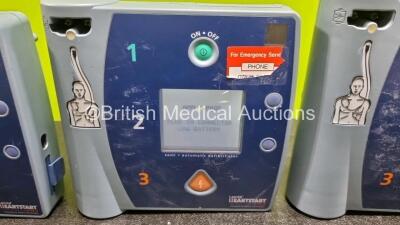 3 x Laerdal Heartstart FR2 Defibrillators (2 x Power Up with Stock Battery Stock Battery Not Included) - 3