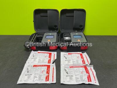 2 x Philips Heartstart FR3 Defibrillators in Carry Cases with 4 x Electrode Packs *2 in Date, 2 Expired* and 3 x LiMnO2 Batteries *Install Before - 2025 / 2025 / 2022* **SN C17A-00099 / C14H-00204**