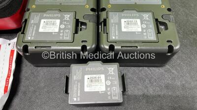 2 x Philips Heartstart FR3 Defibrillators in Carry Cases with 4 x Electrode Packs *2 in Date, 2 Expired* and 3 x LiMnO2 Batteries *Install Before - 2025 / 2025 / 2022* **SN C17A-00099 / C14H-00204** - 4