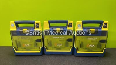 3 x Cardiac Science Powerheart AED G3 Automated External Defibrillators (Untested Due to No Batteries)