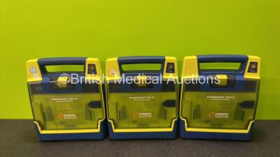 3 x Cardiac Science Powerheart AED G3 Automated External Defibrillators (Untested Due to No Batteries)