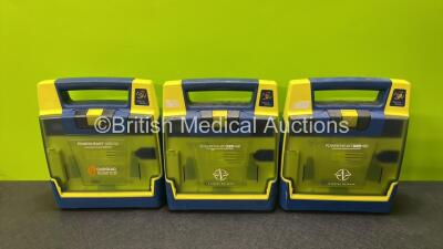 3 x Cardiac Science Powerheart AED G3 Automated External Defibrillators (Untested Due to No Batteries)