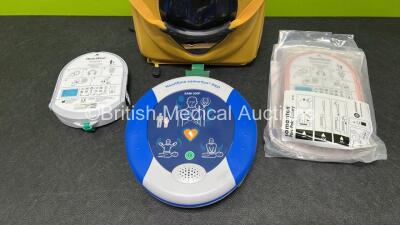 HeartSine Samaritan PAD SAM 300P Defibrillator in Carry Case with 1 x PAD-PAK-03 Lithium Battery / Electrode Pack and 1 x PAD-PAK-04 Lithium Battery / Electrode Pack *Expire 2025 / 2026* (Powers Up) *SN 11C00300884* - 2