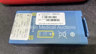 2 x Laerdal Heartstart HS1 Defibrillators with 2 x Lithium Batteries *Install Before 2028 / 2025* and 2 x Electrode Pads *Expire 2024* in Carry Cases (Both Power Up) *SN A05A-02207 / A05A-02216* - 2